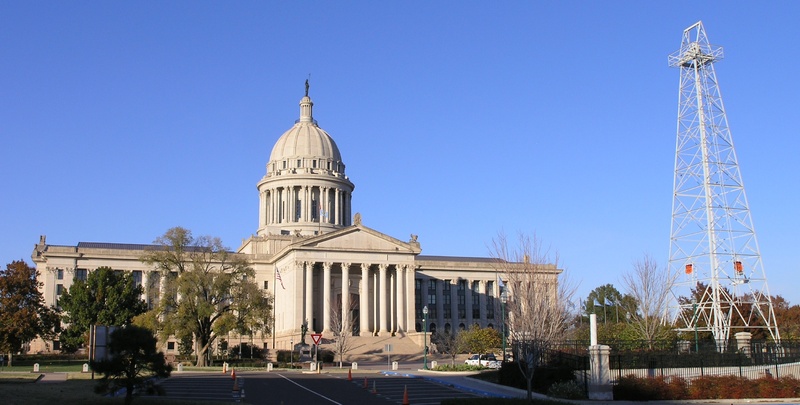      Mayer, Daniel, photographer. "[Oklahoma Capitol building with oil derrick.]" Photograph. 2006. From WikimediaCommons. https://commons.wikimedia.org/wiki/File:Oklahoma_Capitol_building_with_oil_derrick.JPG (accessed October 3, 2023). 