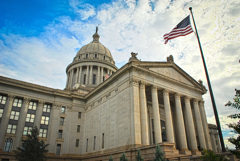      Johnson, James, photographer. "[Oklahoma State Capitol Building.]" Photograph. 2009. From WikimediaCommons. https://commons.wikimedia.org/wiki/File:Oklahoma_State_Capitol_Building.jpg. (accessed October 3, 2023). 