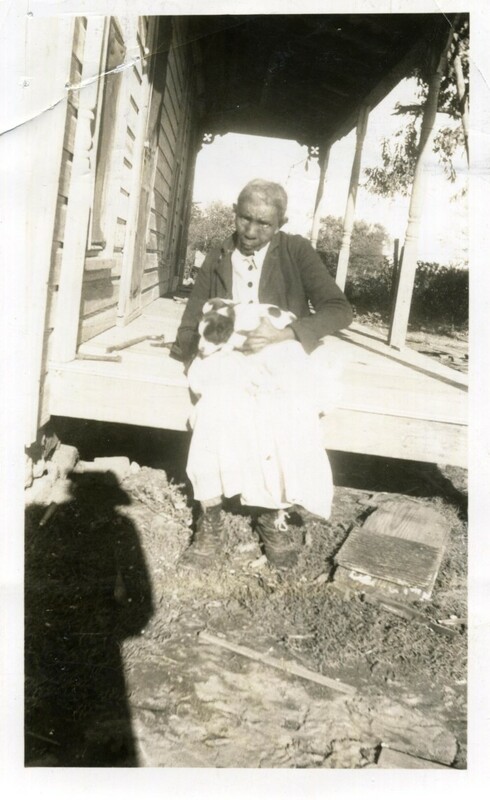 Photograph of Charlotte Johnson, age 88. She was a former slave and lived with Kizzie McNack, a church worker, four miles east of Ft. Gibson, OK. Courtesy of Oklahoma Historical Society.