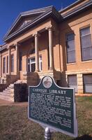 Argo, Jim, photographer. "Carnegie Library." Photograph. 1983. From The Gateway to Oklahoma History. https://gateway.okhistory.org/ark:/67531/metadc1663824/m1/1/?q=carnegie%20library (accessed September 19, 2023).