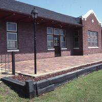 Argo, Jim, photographer. "Katy Depot and Museum." Photograph. 1992. From the Gateway to Oklahoma History. https://gateway.okhistory.org/ark:/67531/metadc1675534/m1/1/?q=katy%20depot (accessed February 22, 2024).