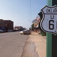 Argo, Jim, photographer. "Route 66." Photograph. 2005. From The Gateway to Oklahoma History. https://gateway.okhistory.org/ark:/67531/metadc1676005/m1/1/?q=route%2066%20architecture (accessed November 30, 2023).
