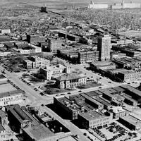 "Aerial view of downtown Enid." Photograph. n.d. From The Gateway to Oklahoma History. https://gateway.okhistory.org/ark:/67531/metadc963081/m1/1/?q=enid%20downtown (accessed November 14, 2023).