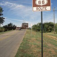 Argo, Jim, photographer. "Route 66." Photograph. 1993. From The Gateway to Oklahoma History. https://gateway.okhistory.org/ark:/67531/metadc1666284/m1/1/ (accessed November 30, 2023).